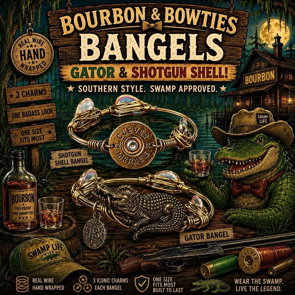Bourbon & Bowties Bracelets Shotgun Shells & Alligators 2 ! One is NWT